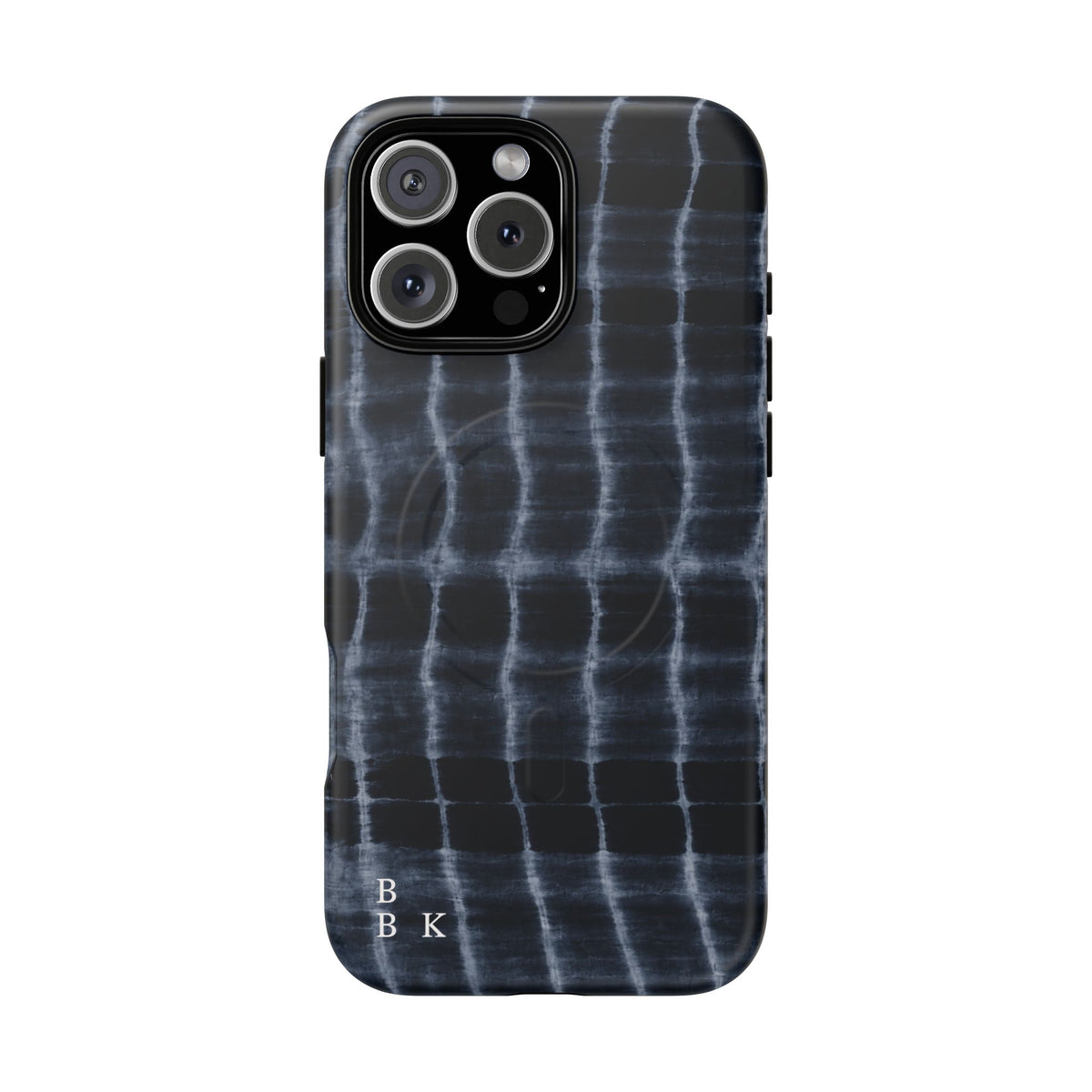 Magnetic Phone Case — Black Tie-Dye Tough Protective Cover with MagSafe