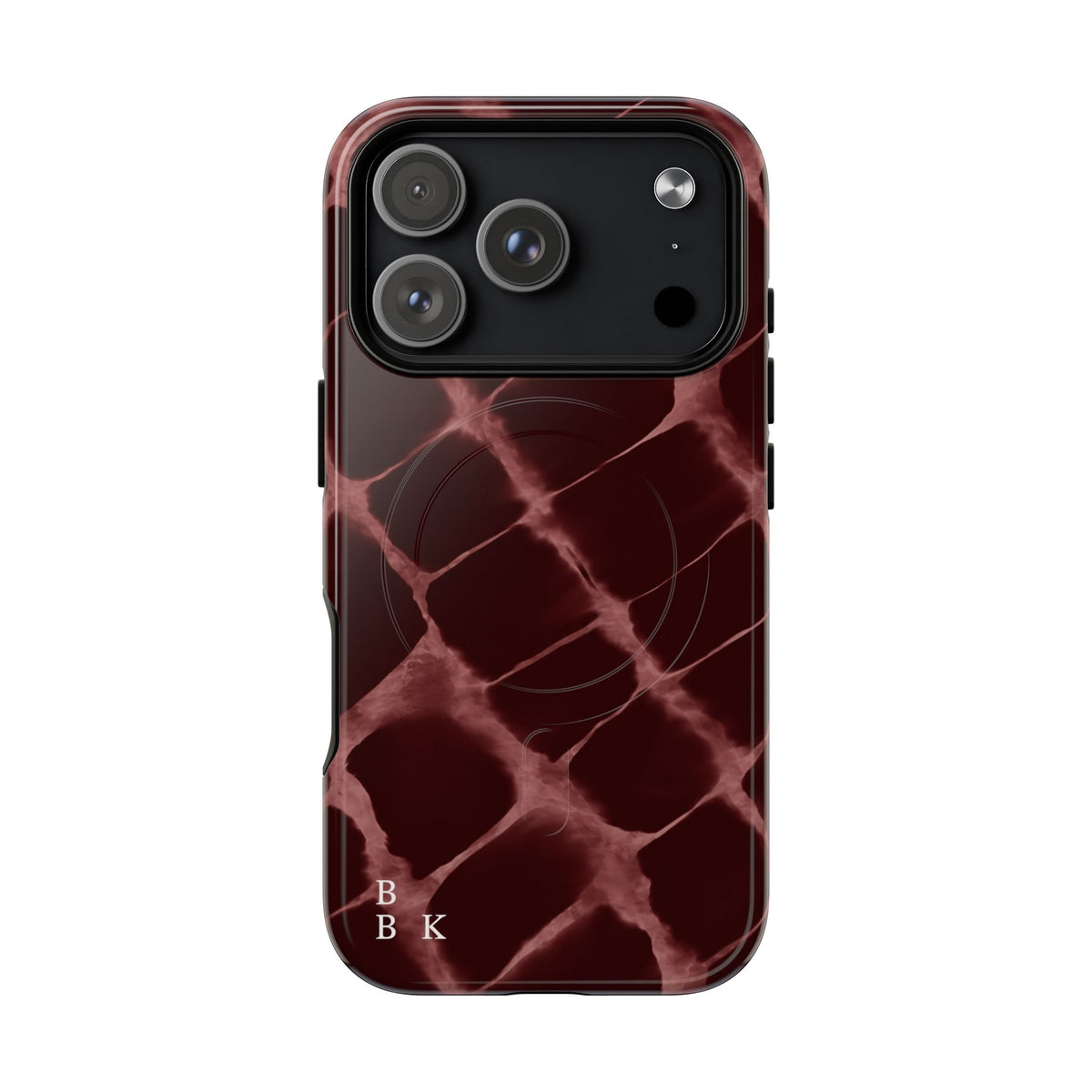 Magnetic Phone Case — Burgundy Marble Tough Protective Cover