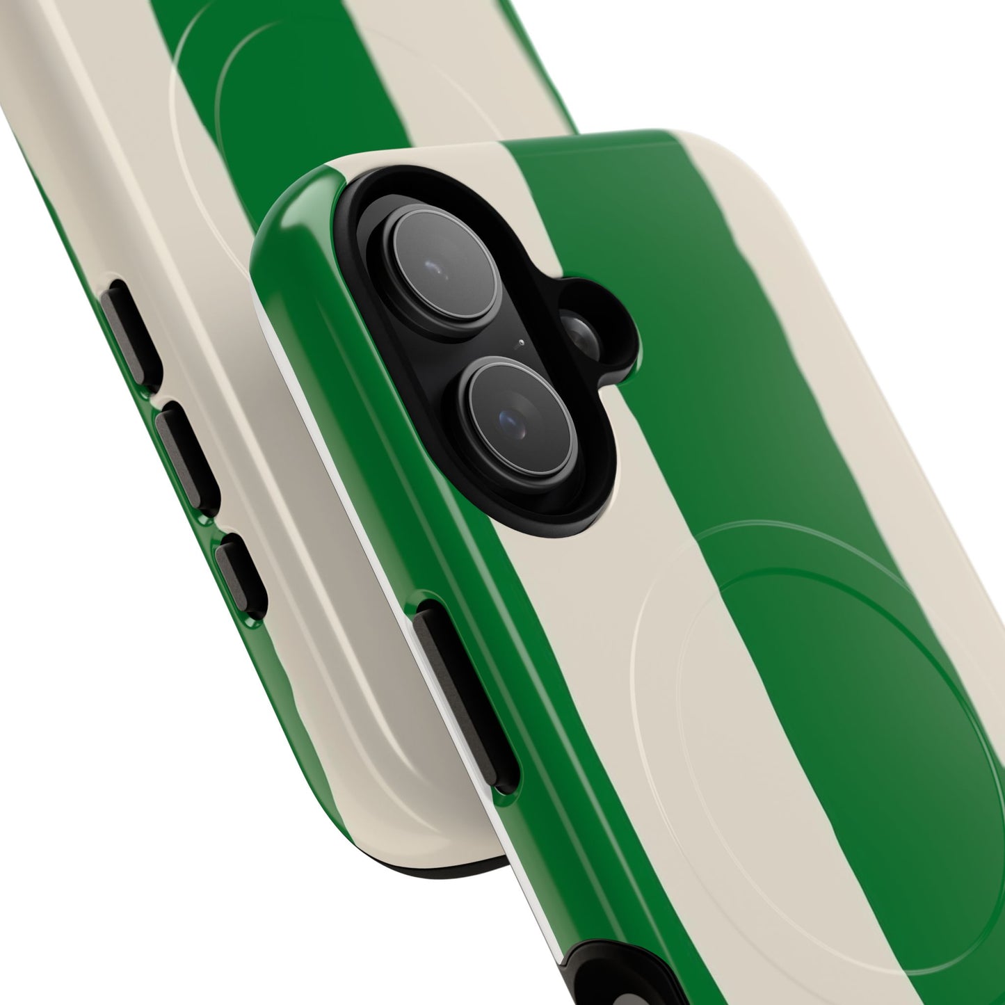 Green Stripe Tough Magnetic Phone Case — Custom Monogram BBK