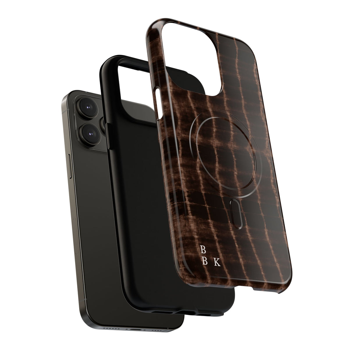 MagSafe Phone Case — Brown Croc Pattern Tough Magnetic Case