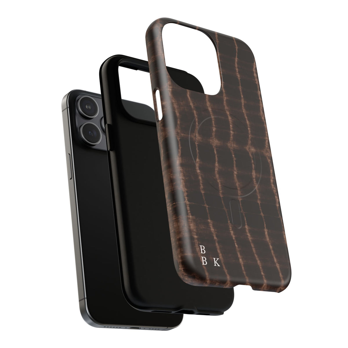 MagSafe Phone Case — Brown Croc Pattern Tough Magnetic Case