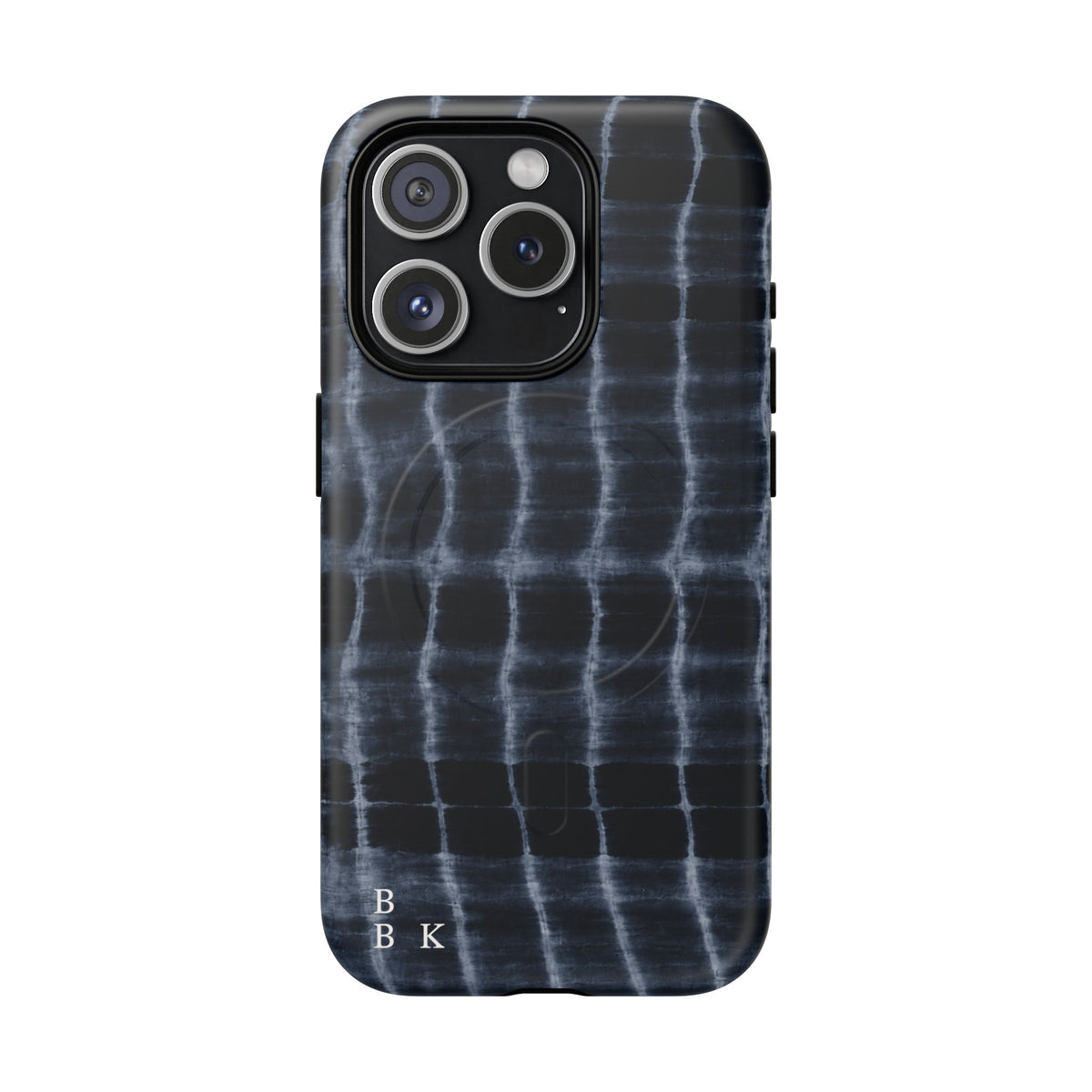 Magnetic Phone Case — Black Tie-Dye Tough Protective Cover with MagSafe