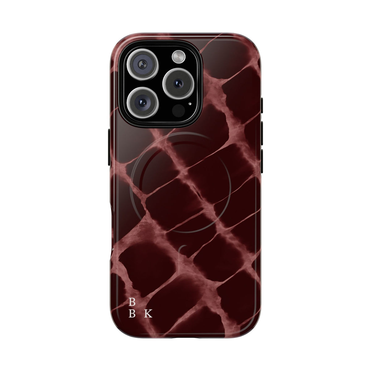 Magnetic Phone Case — Burgundy Marble Tough Protective Cover