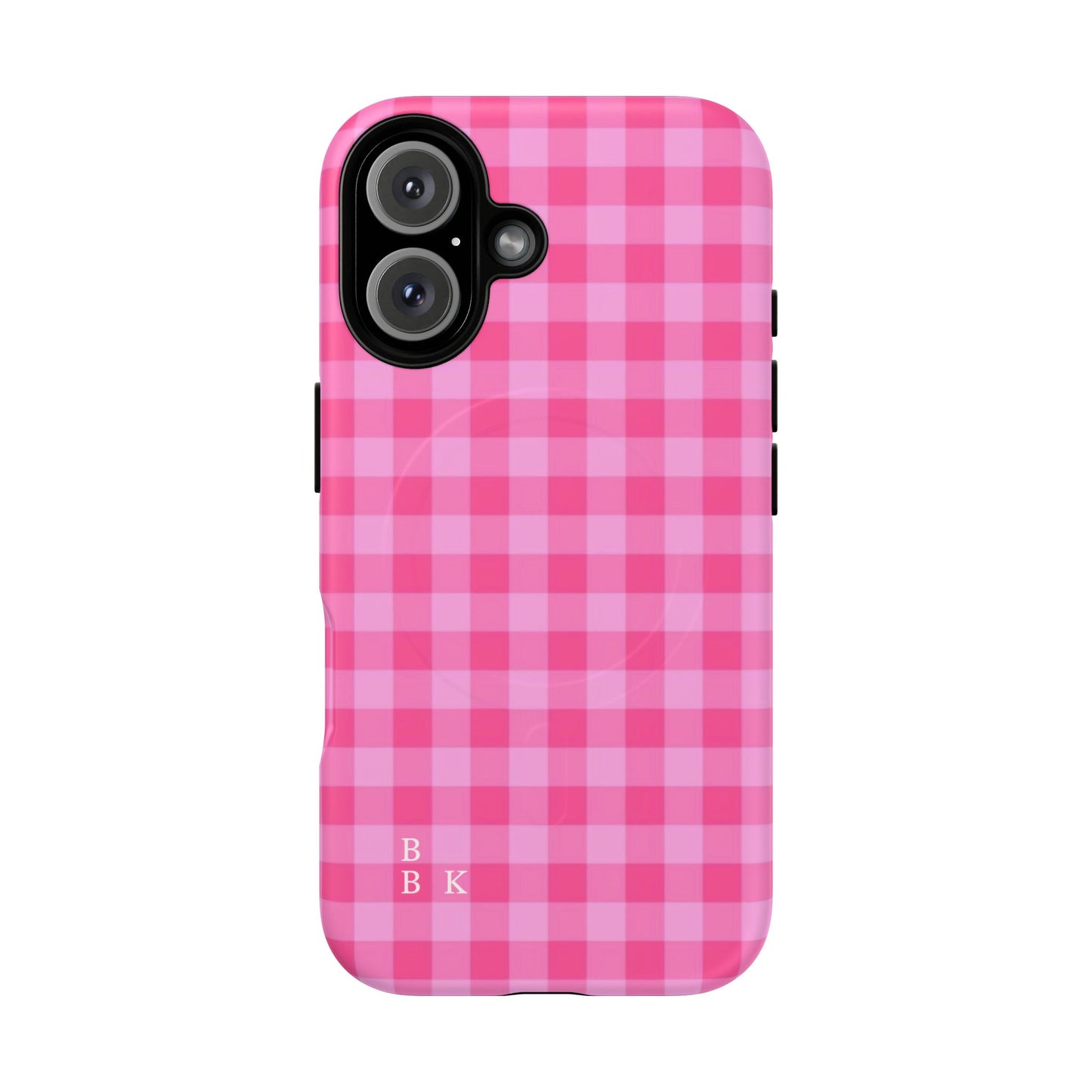 Pink Gingham Tough Magnetic Phone Case – Durable Checkered Design