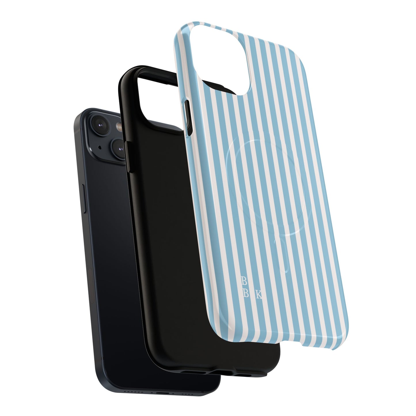 MagSafe Phone Case — Blue Vertical Stripe Tough Magnetic Protective Cover