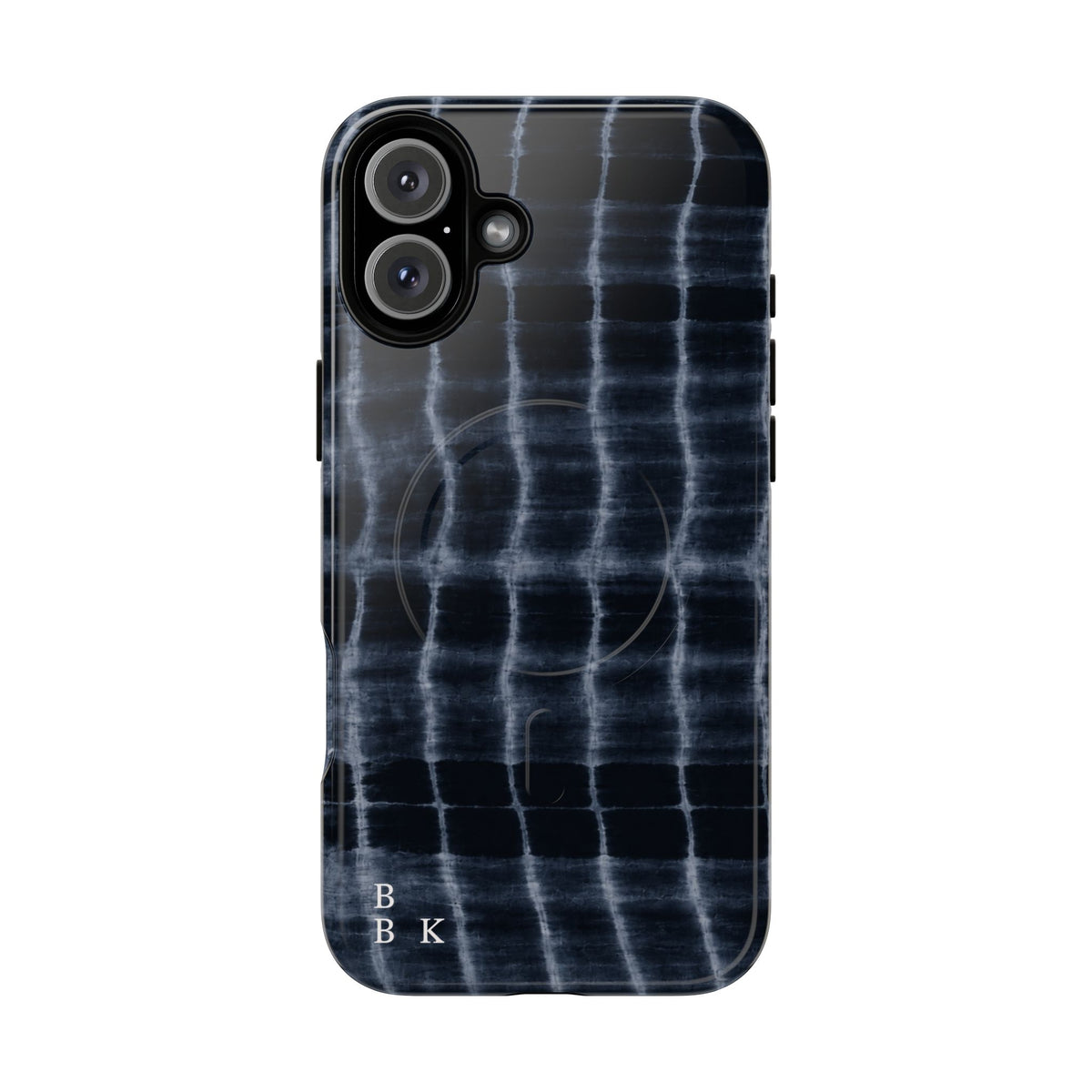 Magnetic Phone Case — Black Tie-Dye Tough Protective Cover with MagSafe