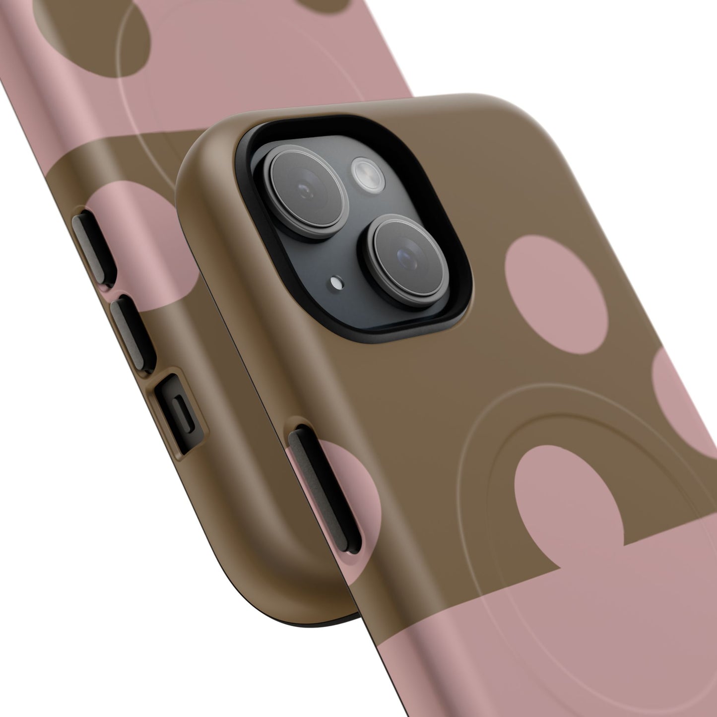 Pink + Yellow Polka Dot Magnetic Tough Case — Protective Magnetic Phone Case with 'BBK' Accent