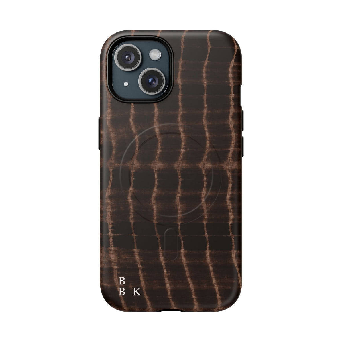 MagSafe Phone Case — Brown Croc Pattern Tough Magnetic Case