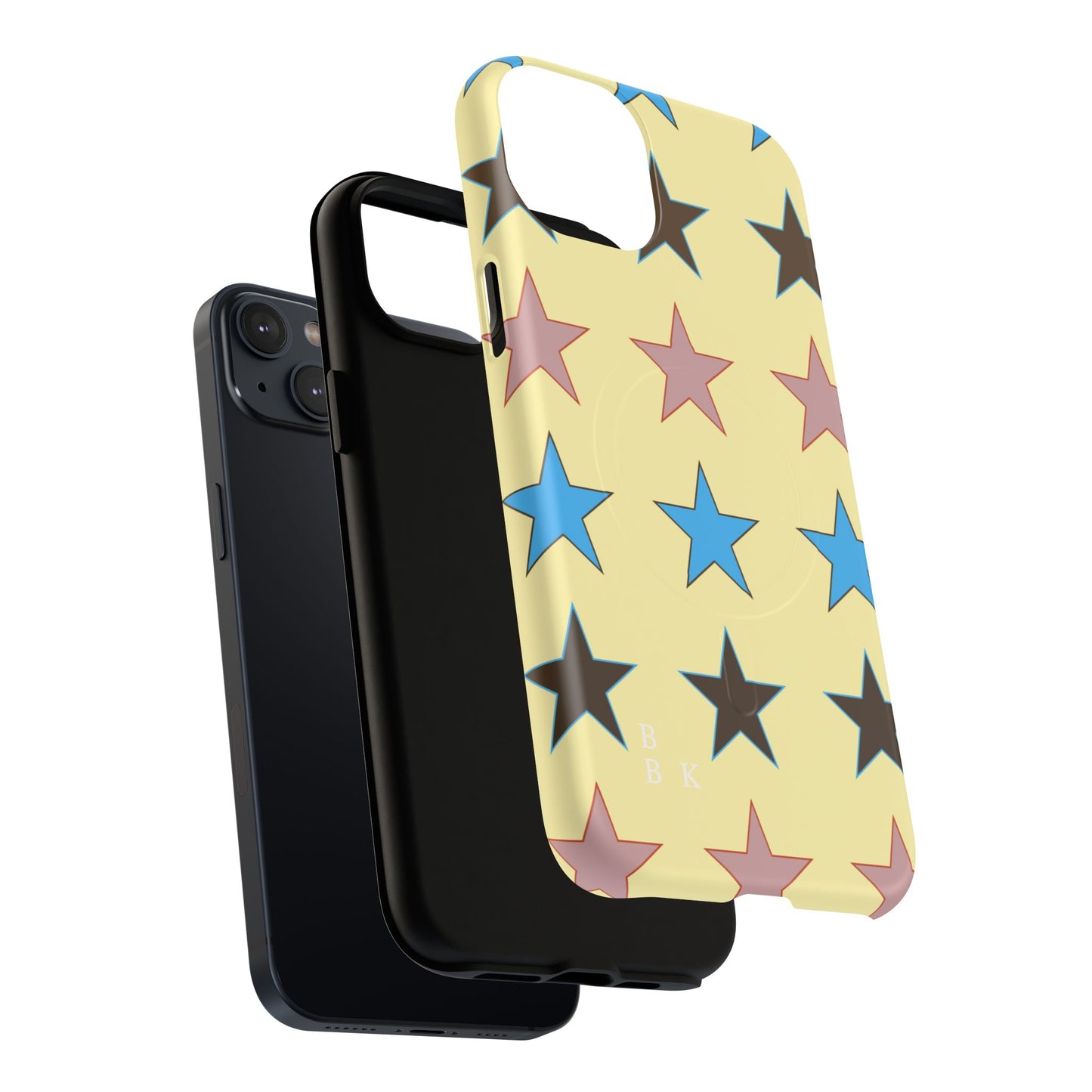 Star Pattern Tough Magnetic Phone Case — Colorful Retro Stars Protective Cover