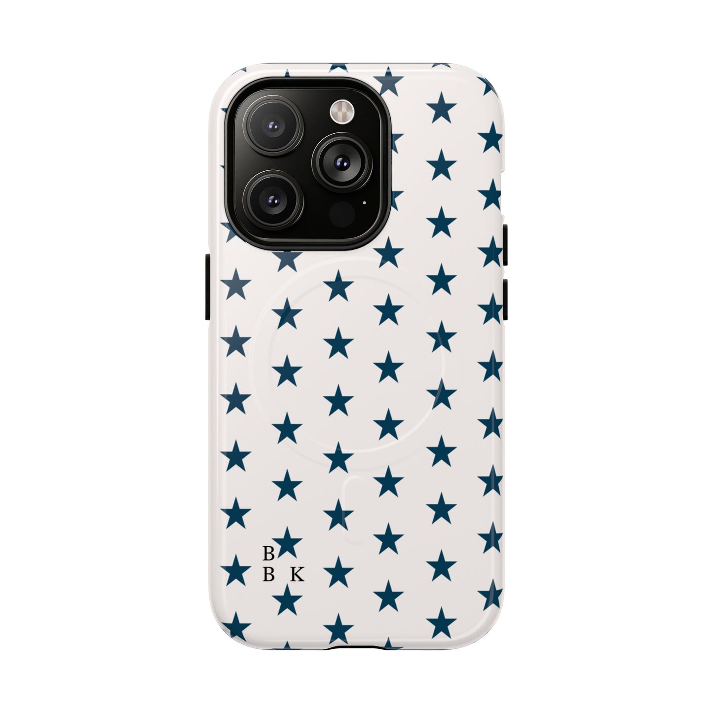 Star Pattern Tough Magnetic Phone Case — Navy Stars on White