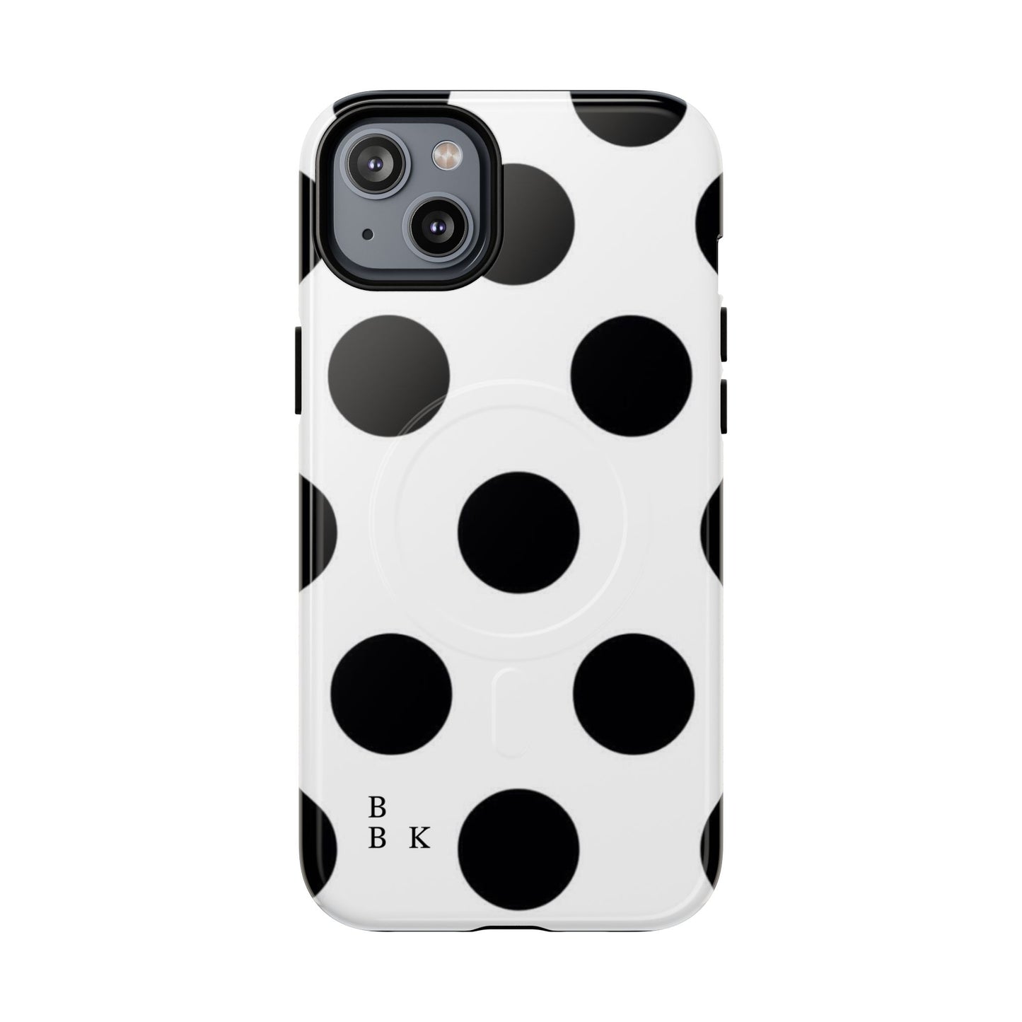 Polka Dot Magnetic Phone Case — Black & White Retro Dot Tough Case