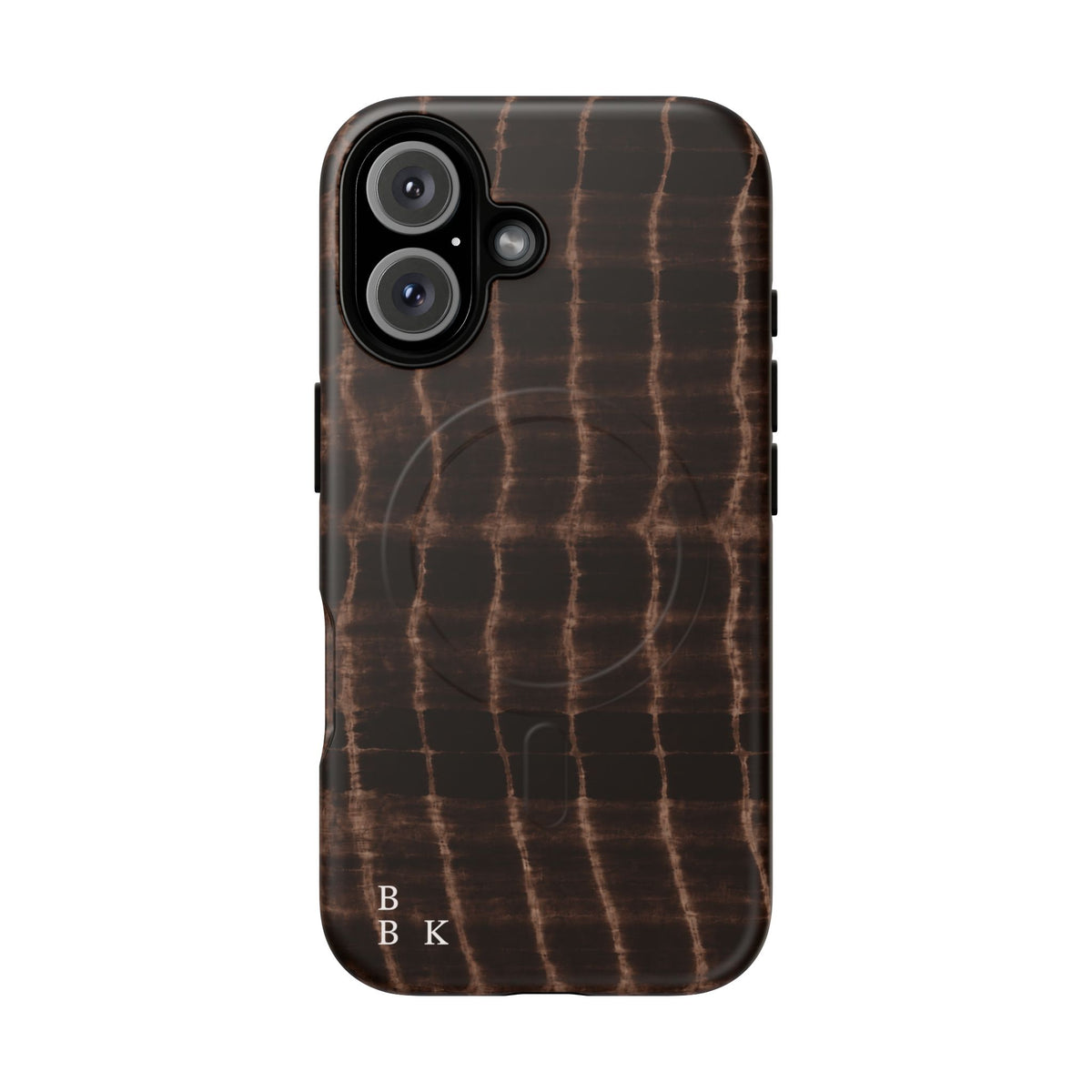 MagSafe Phone Case — Brown Croc Pattern Tough Magnetic Case
