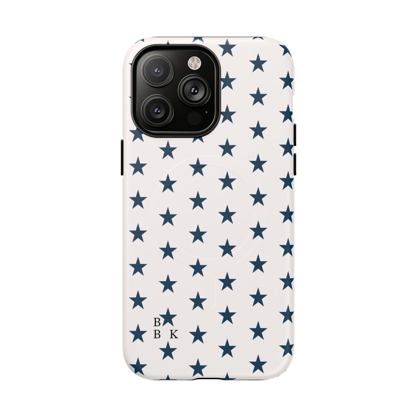 Star Pattern Tough Magnetic Phone Case — Navy Stars on White
