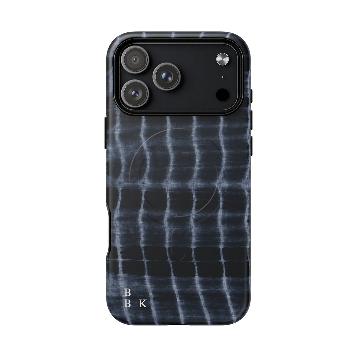 Magnetic Phone Case — Black Tie-Dye Tough Protective Cover with MagSafe