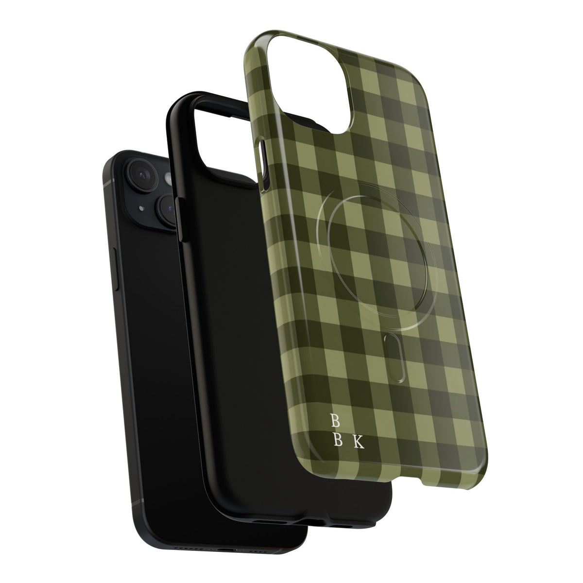 Green Buffalo Plaid Magnetic Phone Case — Tough Protective MagSafe-Compatible Case
