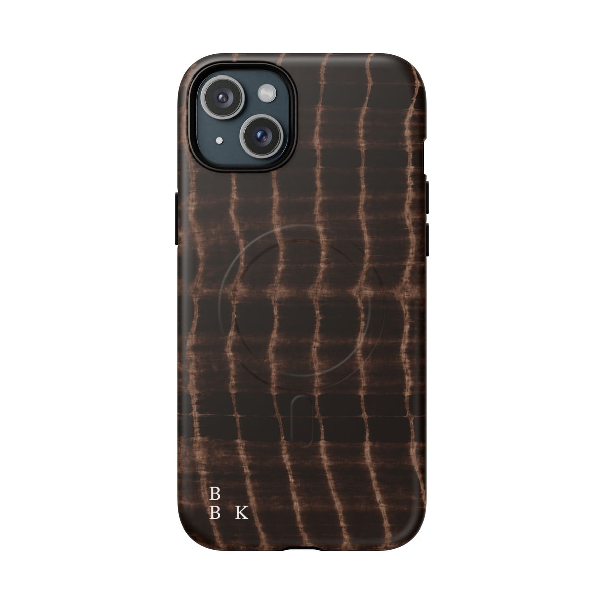 MagSafe Phone Case — Brown Croc Pattern Tough Magnetic Case