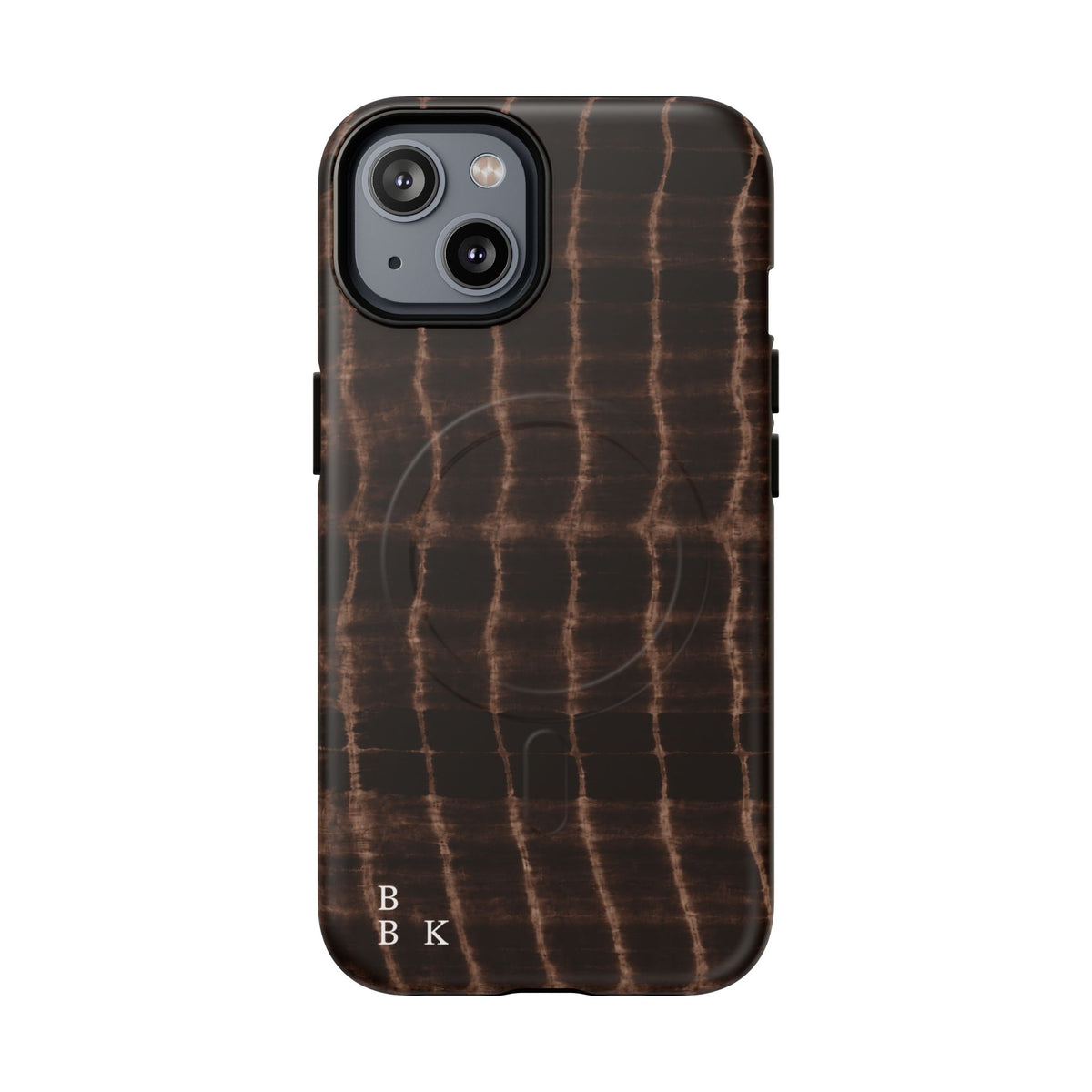 MagSafe Phone Case — Brown Croc Pattern Tough Magnetic Case