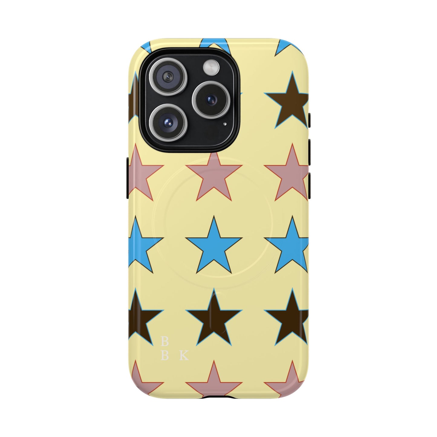 Star Pattern Tough Magnetic Phone Case — Colorful Retro Stars Protective Cover