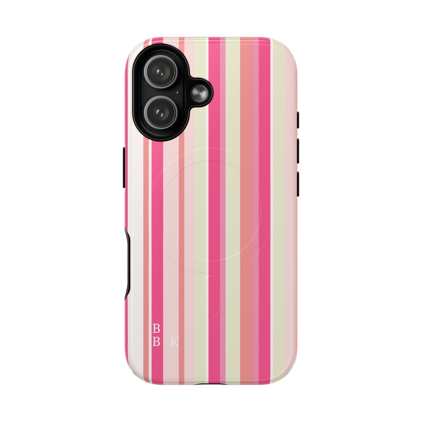 Magnetic Tough Case — Pink Striped Phone Cover (MagSafe Compatible)
