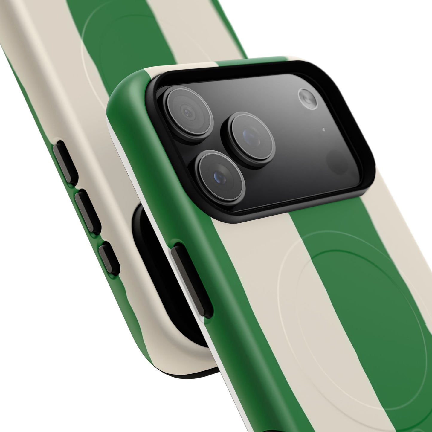 Green Stripe Tough Magnetic Phone Case — Custom Monogram BBK