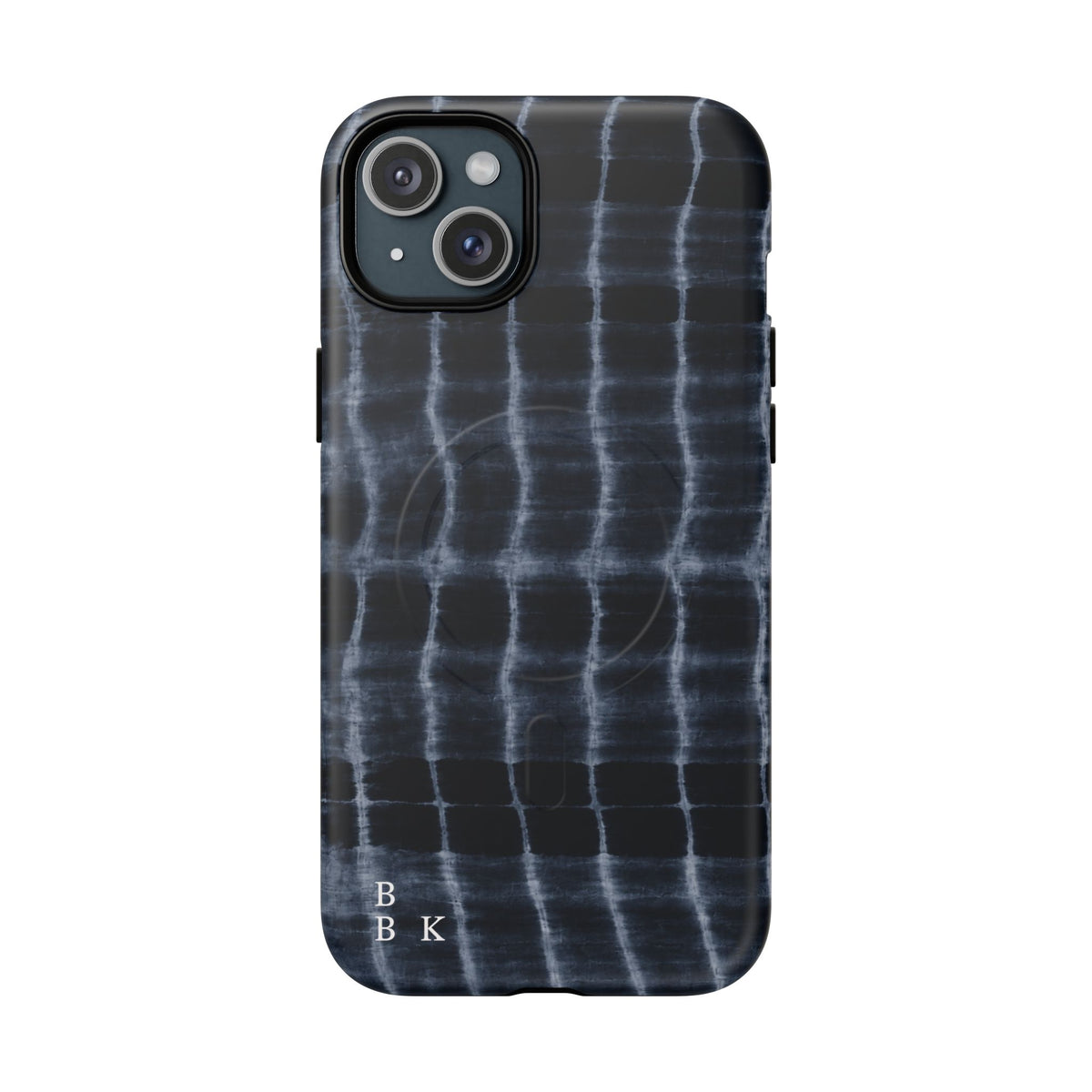Magnetic Phone Case — Black Tie-Dye Tough Protective Cover with MagSafe