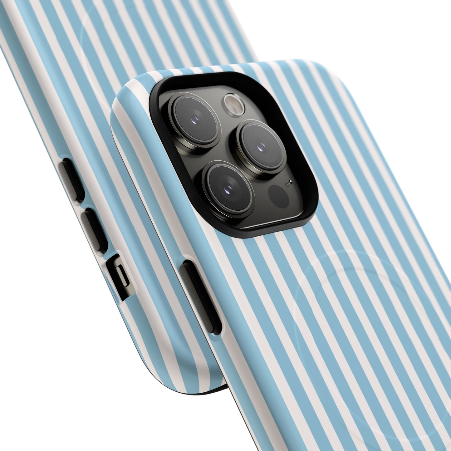 MagSafe Phone Case — Blue Vertical Stripe Tough Magnetic Protective Cover