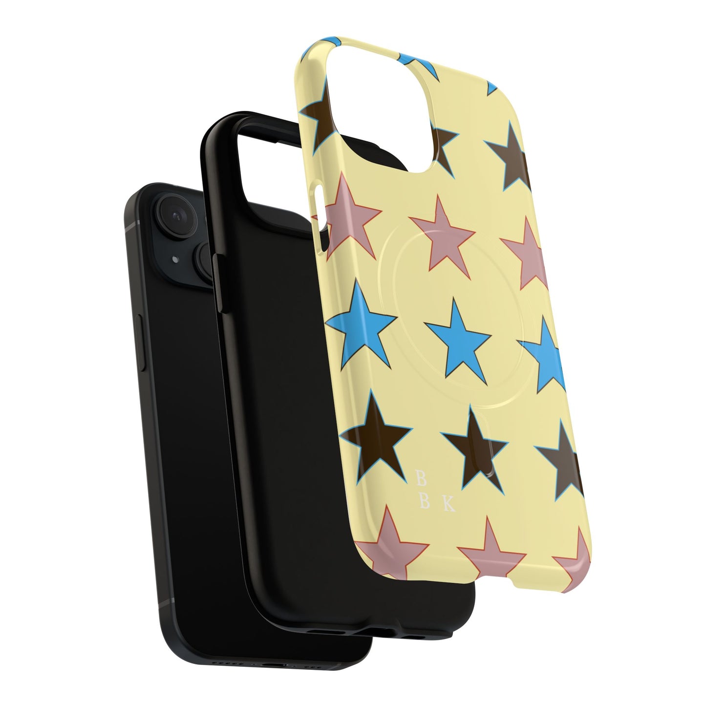 Star Pattern Tough Magnetic Phone Case — Colorful Retro Stars Protective Cover