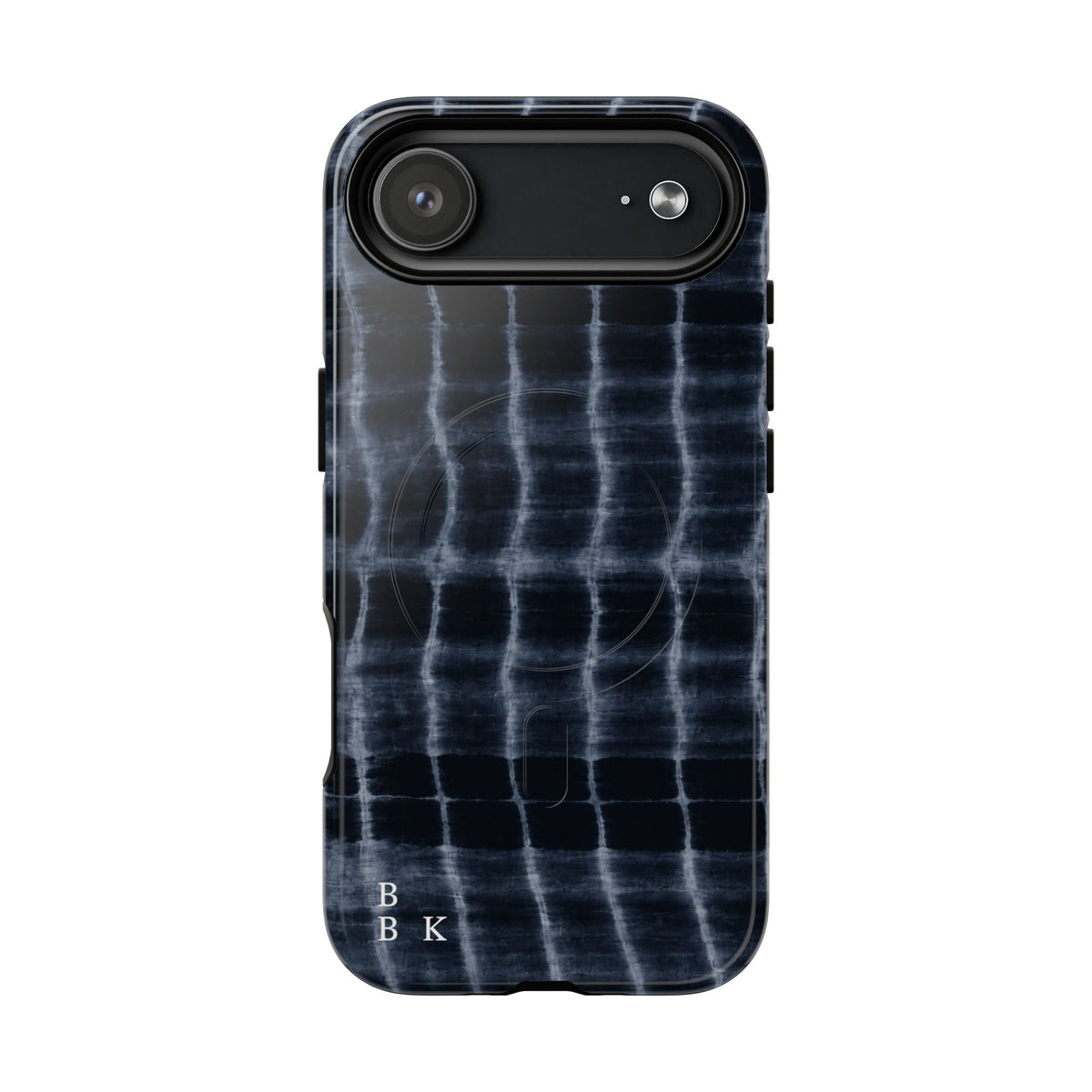 Magnetic Phone Case — Black Tie-Dye Tough Protective Cover with MagSafe