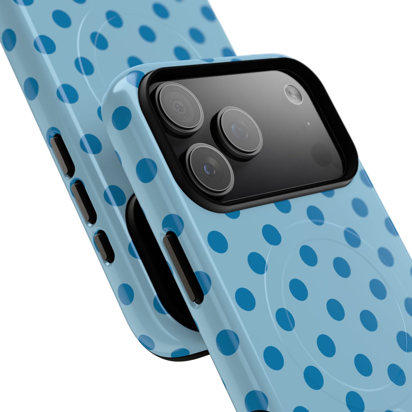 Blue Polka Dot Magnetic Phone Case — Tough Protective iPhone Cover