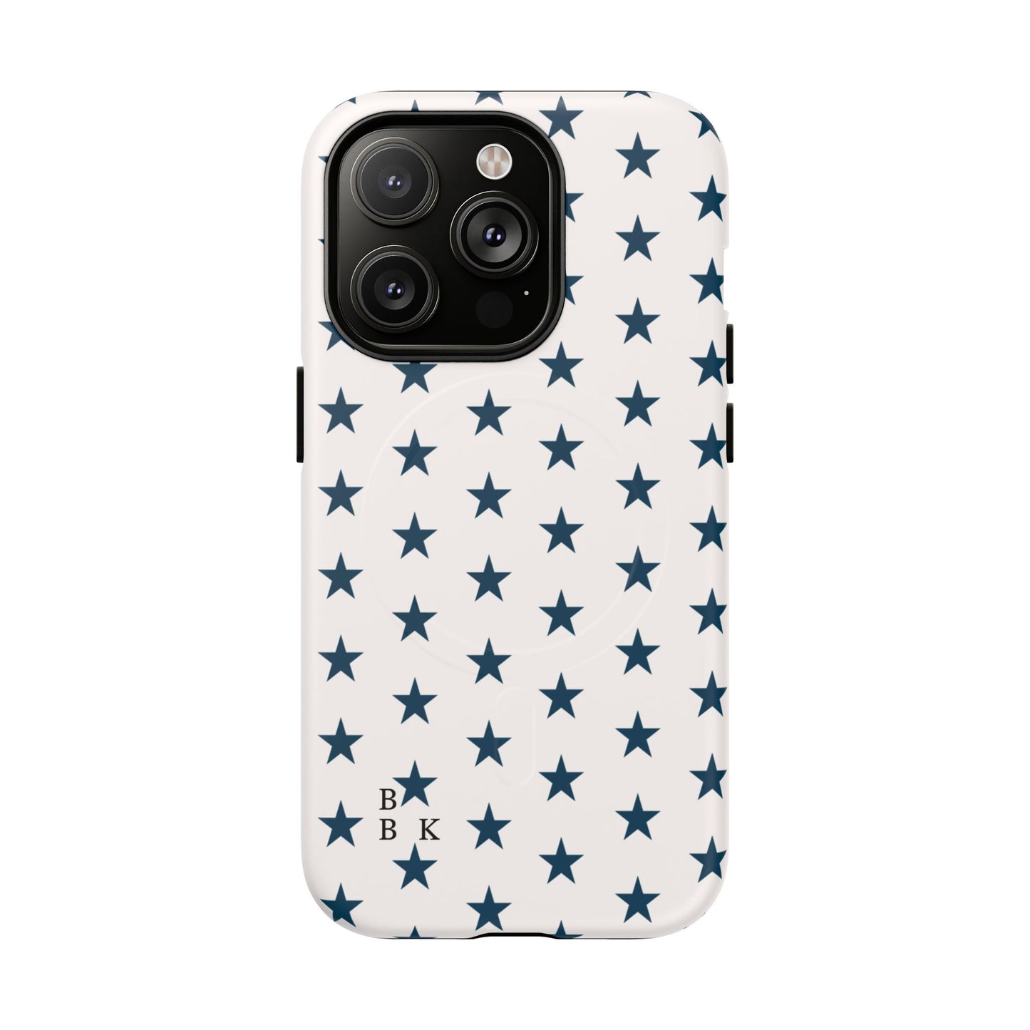 Star Pattern Tough Magnetic Phone Case — Navy Stars on White