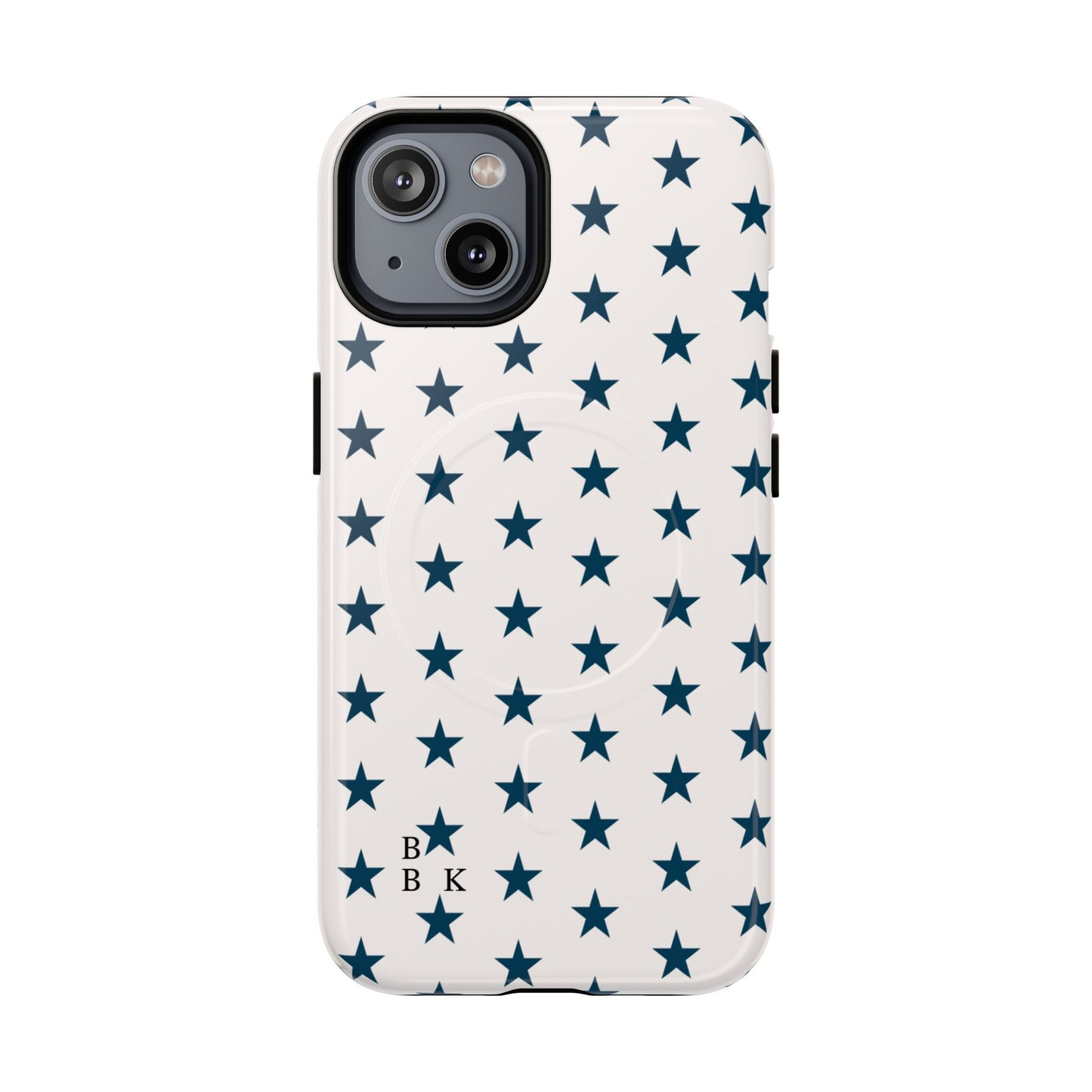Star Pattern Tough Magnetic Phone Case — Navy Stars on White