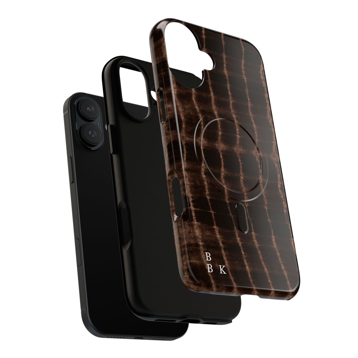 MagSafe Phone Case — Brown Croc Pattern Tough Magnetic Case