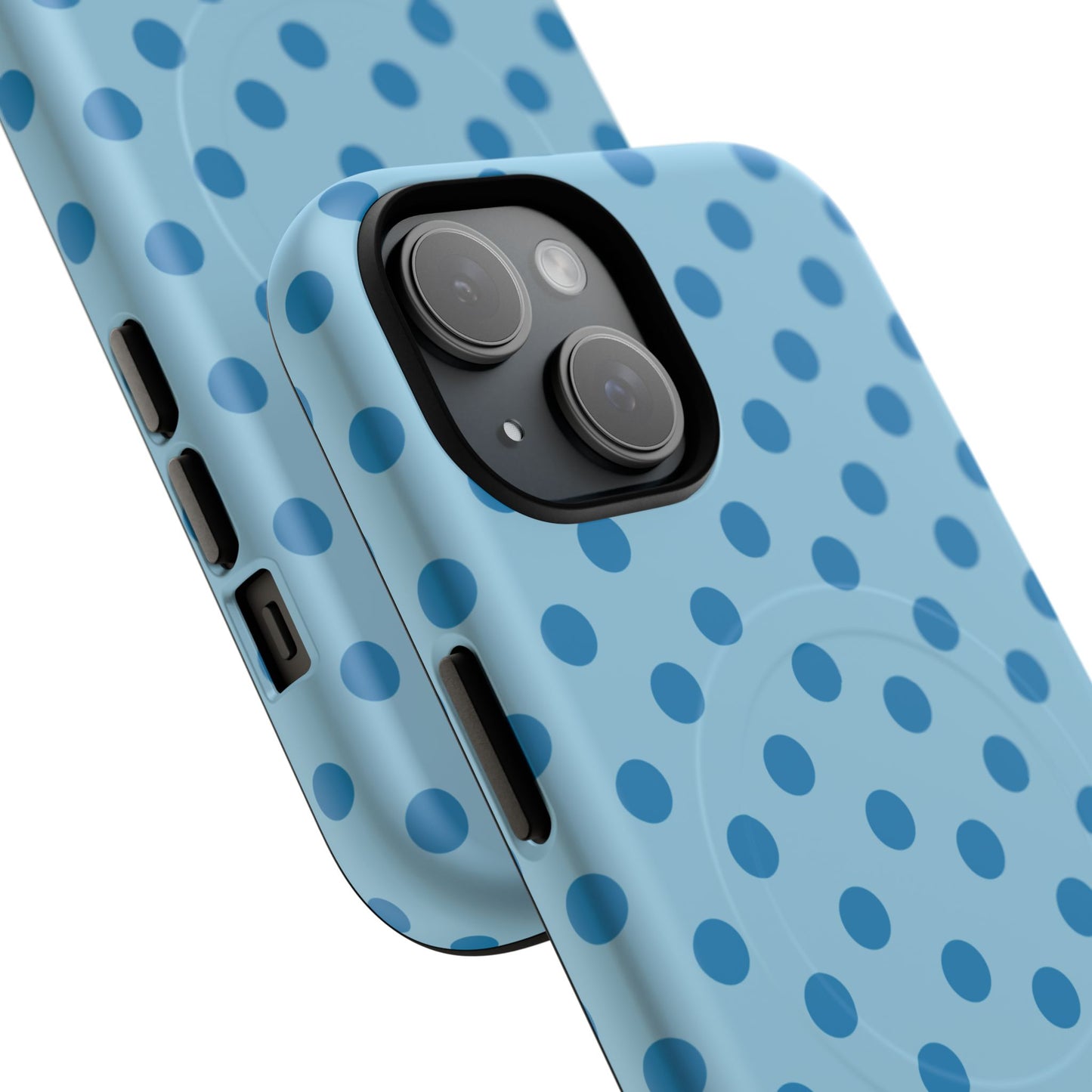 Blue Polka Dot Magnetic Phone Case — Tough Protective iPhone Cover