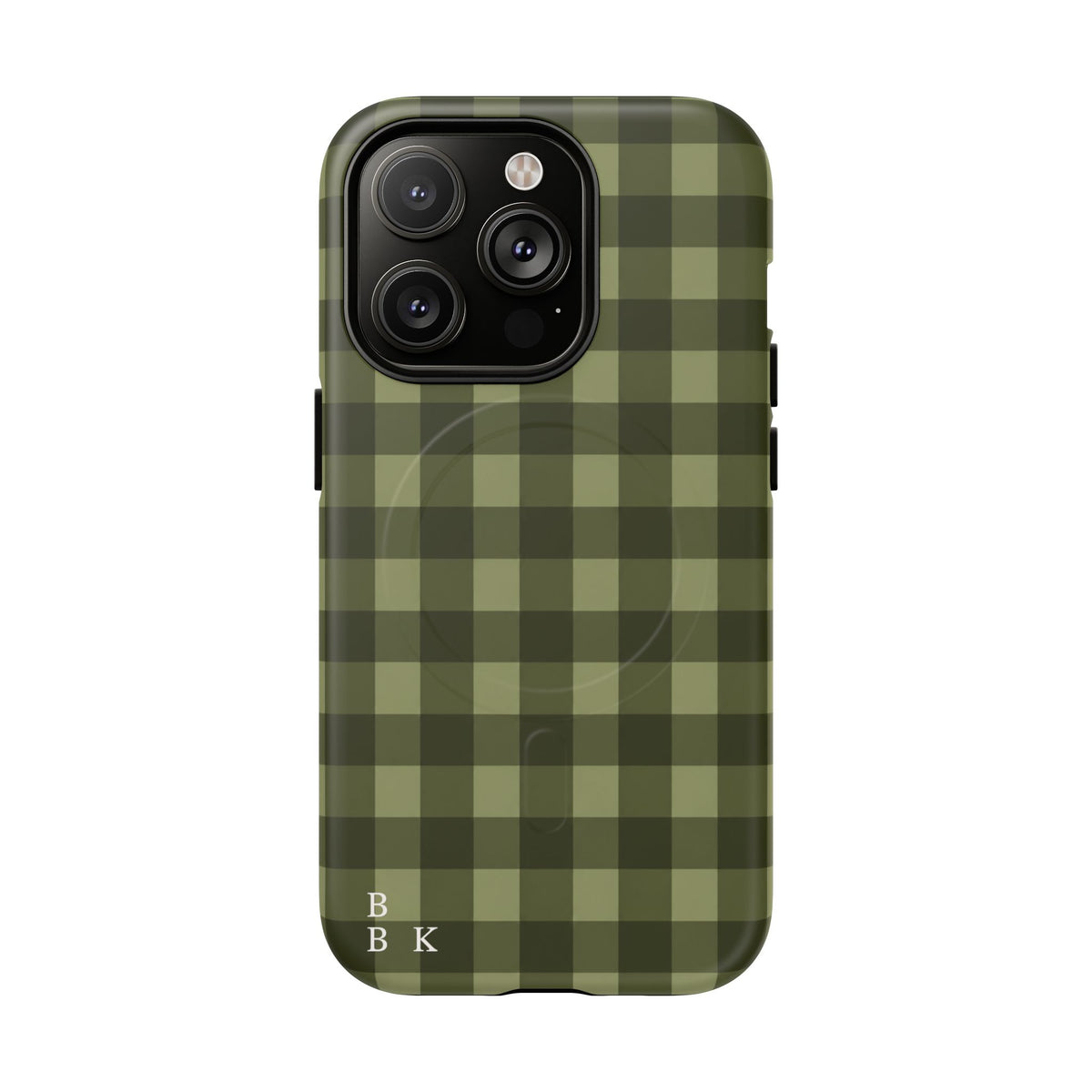Green Buffalo Plaid Magnetic Phone Case — Tough Protective MagSafe-Compatible Case