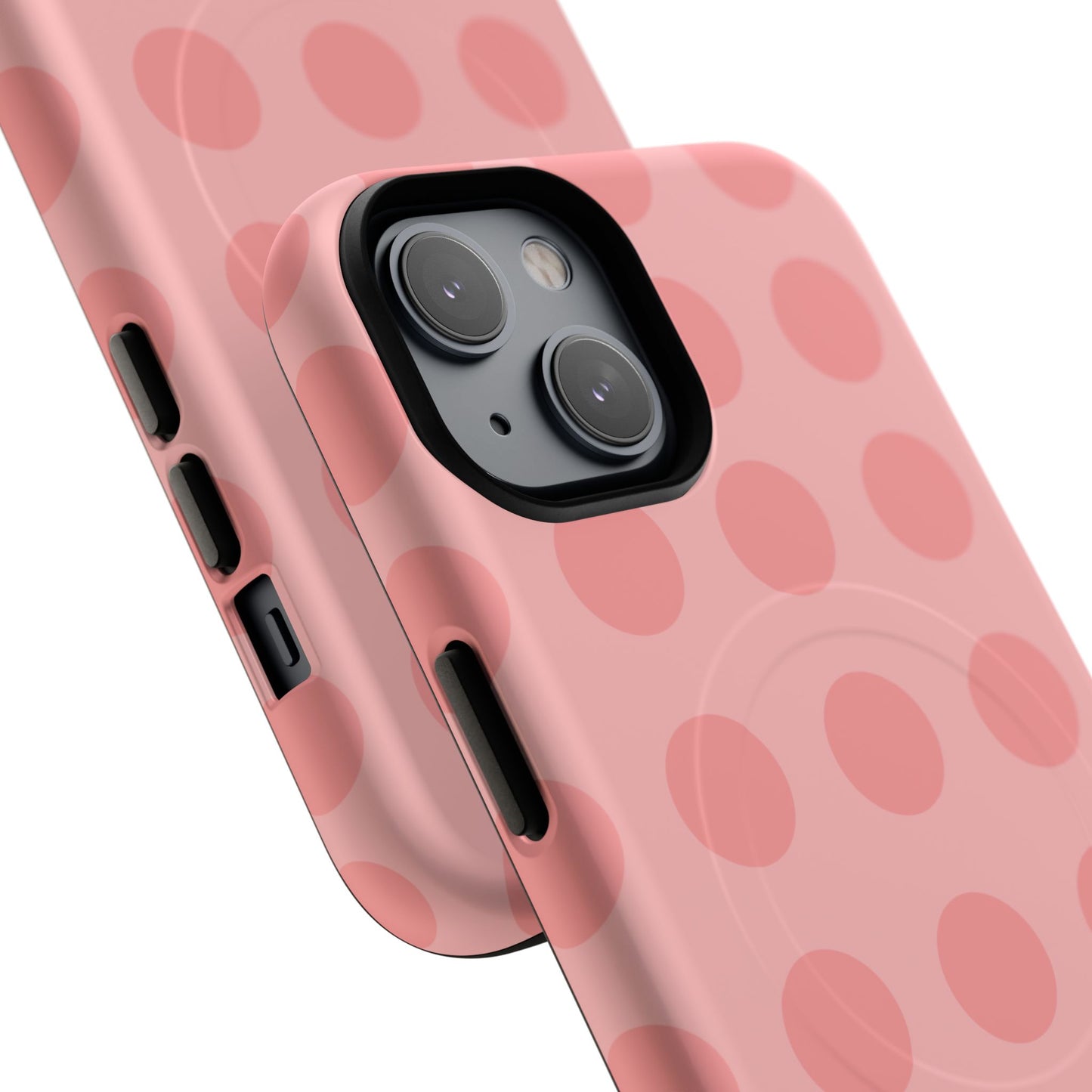 Magnetic Phone Case — Pink Polka Dot Tough Protective Cover