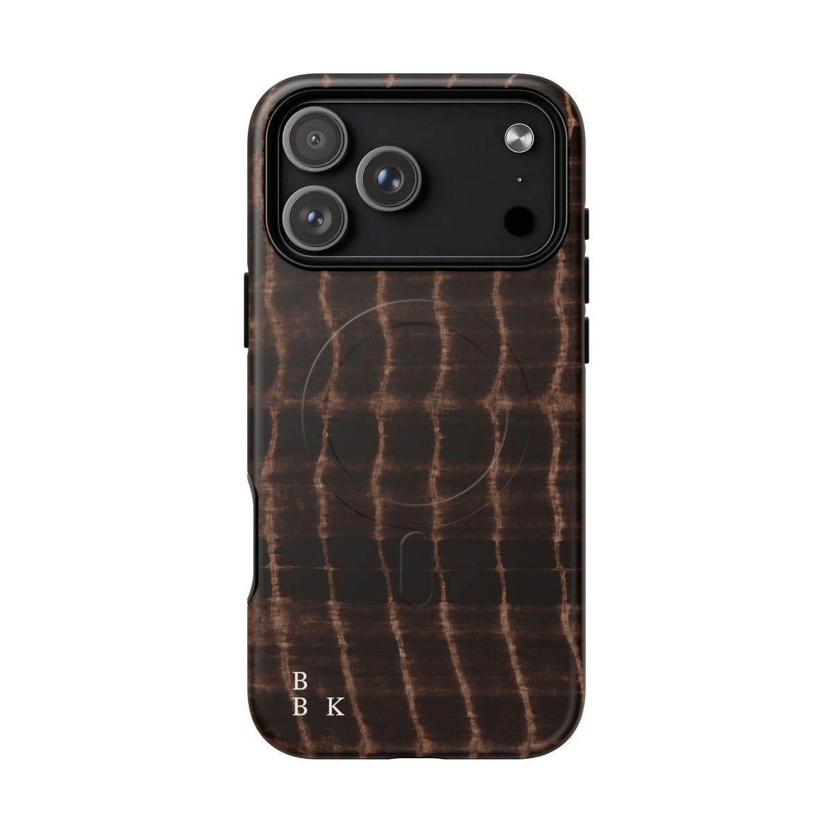 MagSafe Phone Case — Brown Croc Pattern Tough Magnetic Case