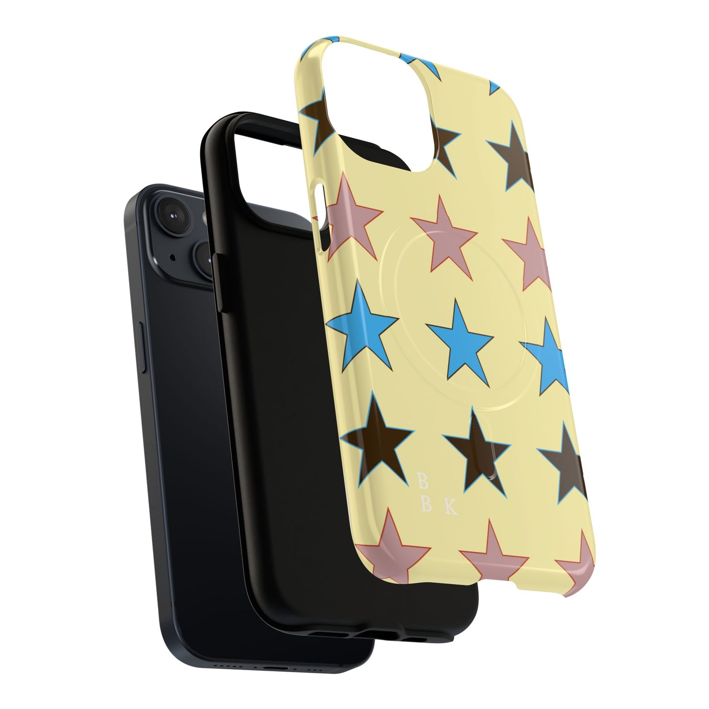 Star Pattern Tough Magnetic Phone Case — Colorful Retro Stars Protective Cover