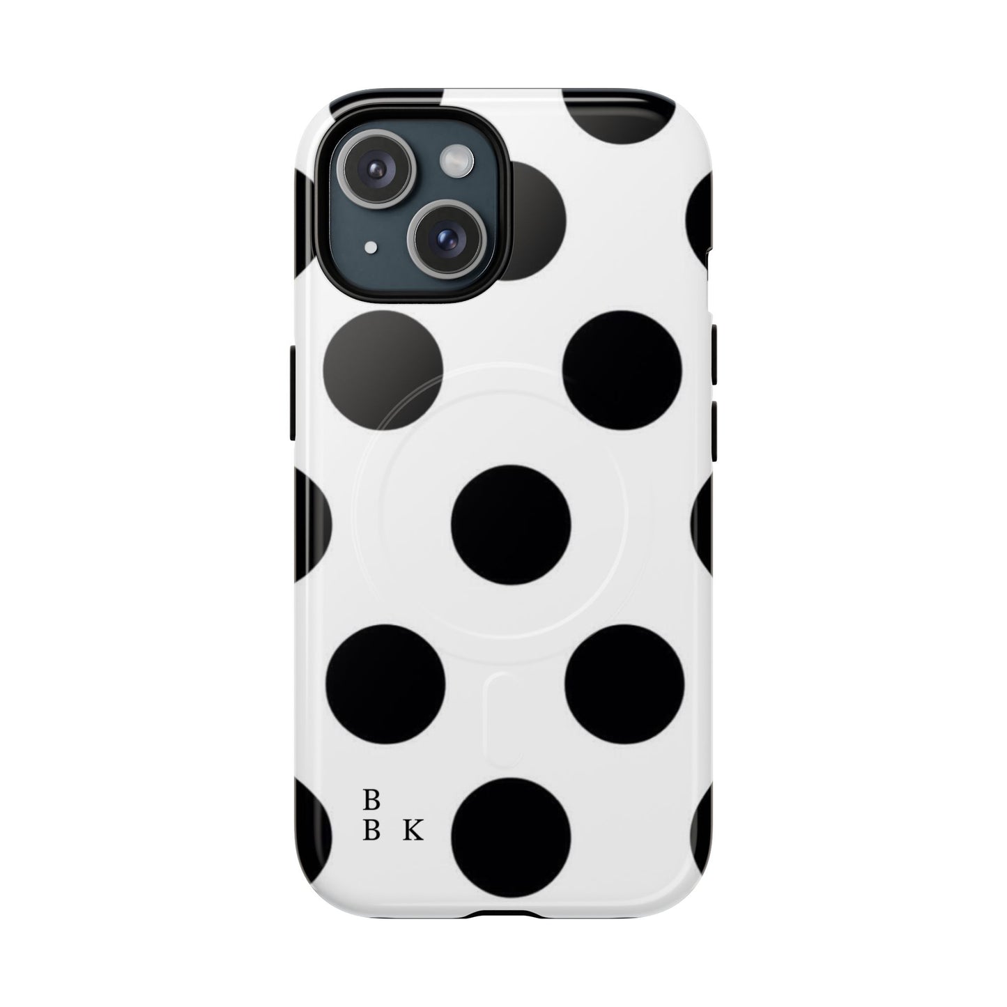Polka Dot Magnetic Phone Case — Black & White Retro Dot Tough Case