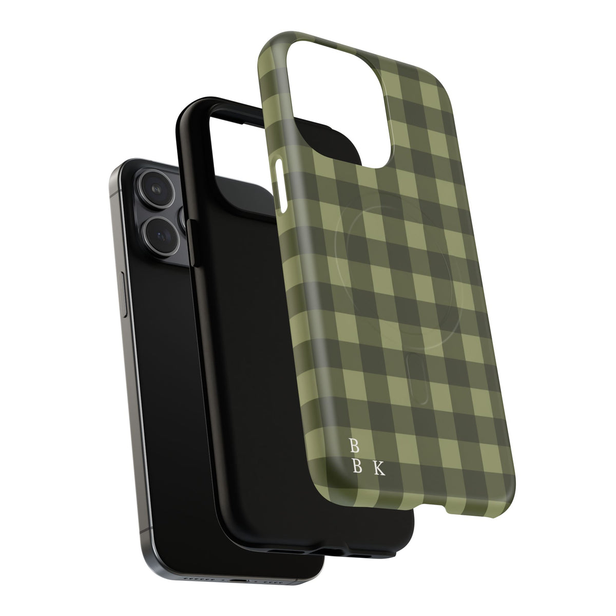Green Buffalo Plaid Magnetic Phone Case — Tough Protective MagSafe-Compatible Case