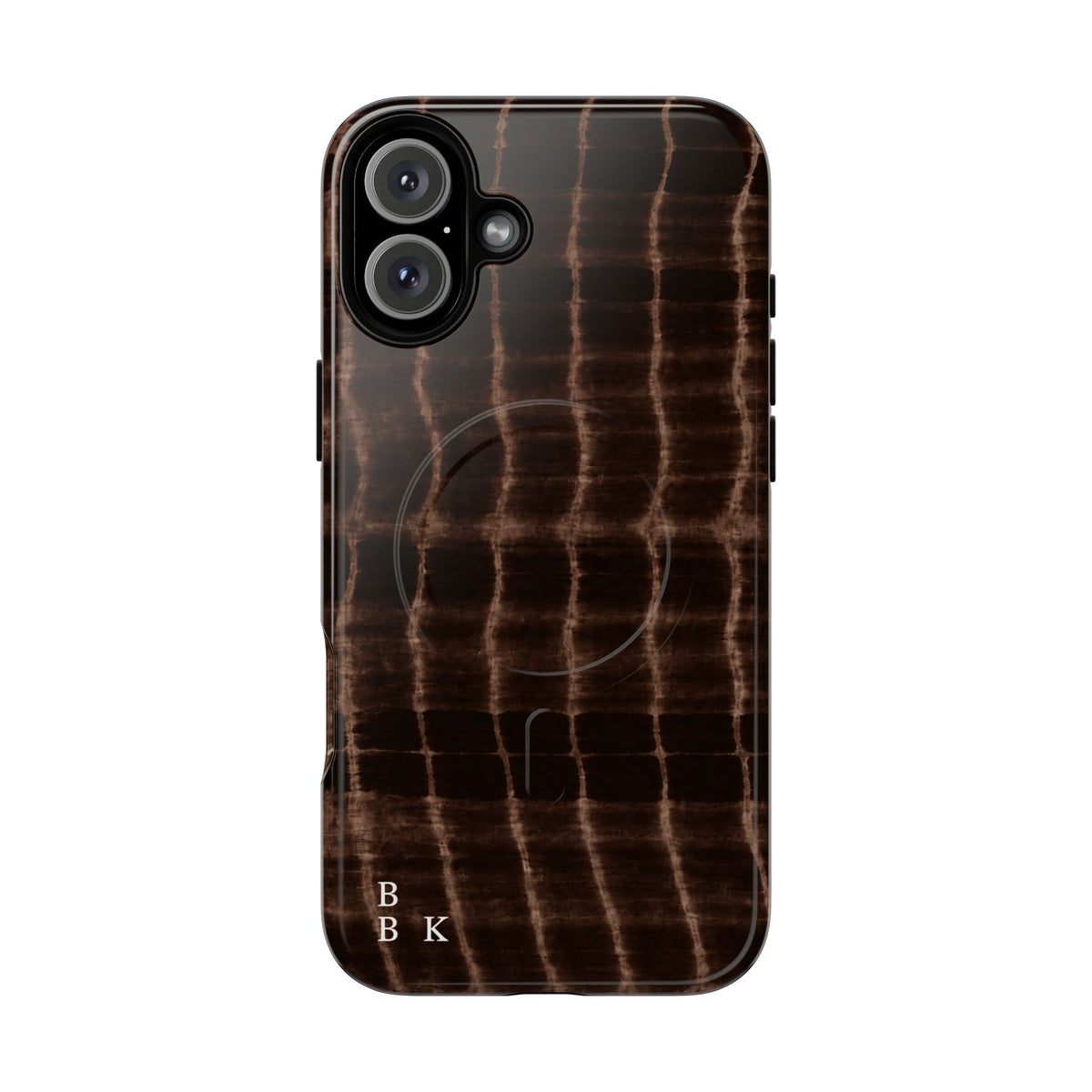MagSafe Phone Case — Brown Croc Pattern Tough Magnetic Case