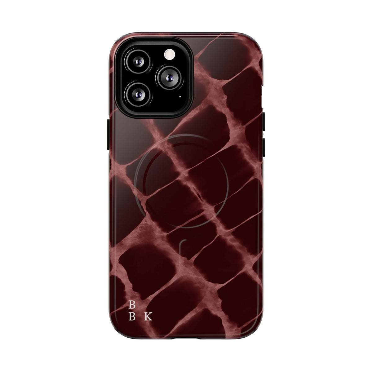 Magnetic Phone Case — Burgundy Marble Tough Protective Cover