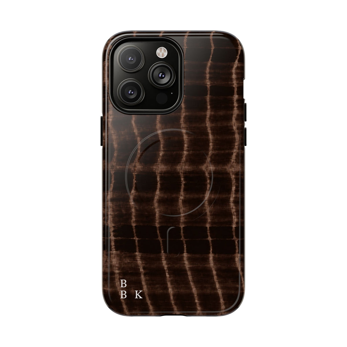 MagSafe Phone Case — Brown Croc Pattern Tough Magnetic Case