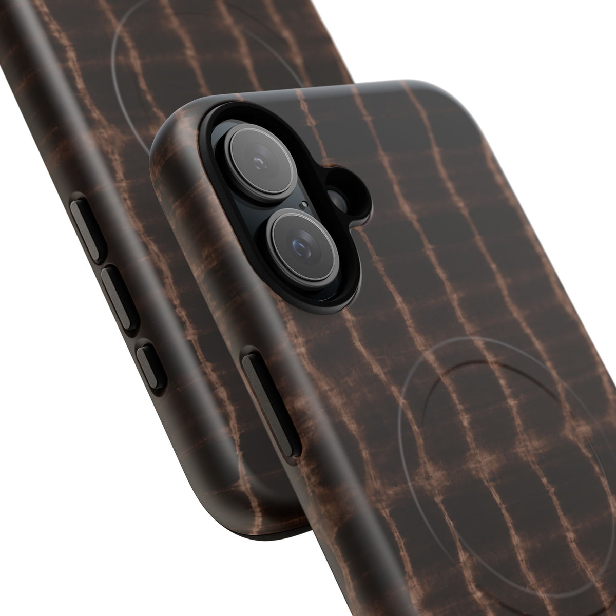 MagSafe Phone Case — Brown Croc Pattern Tough Magnetic Case