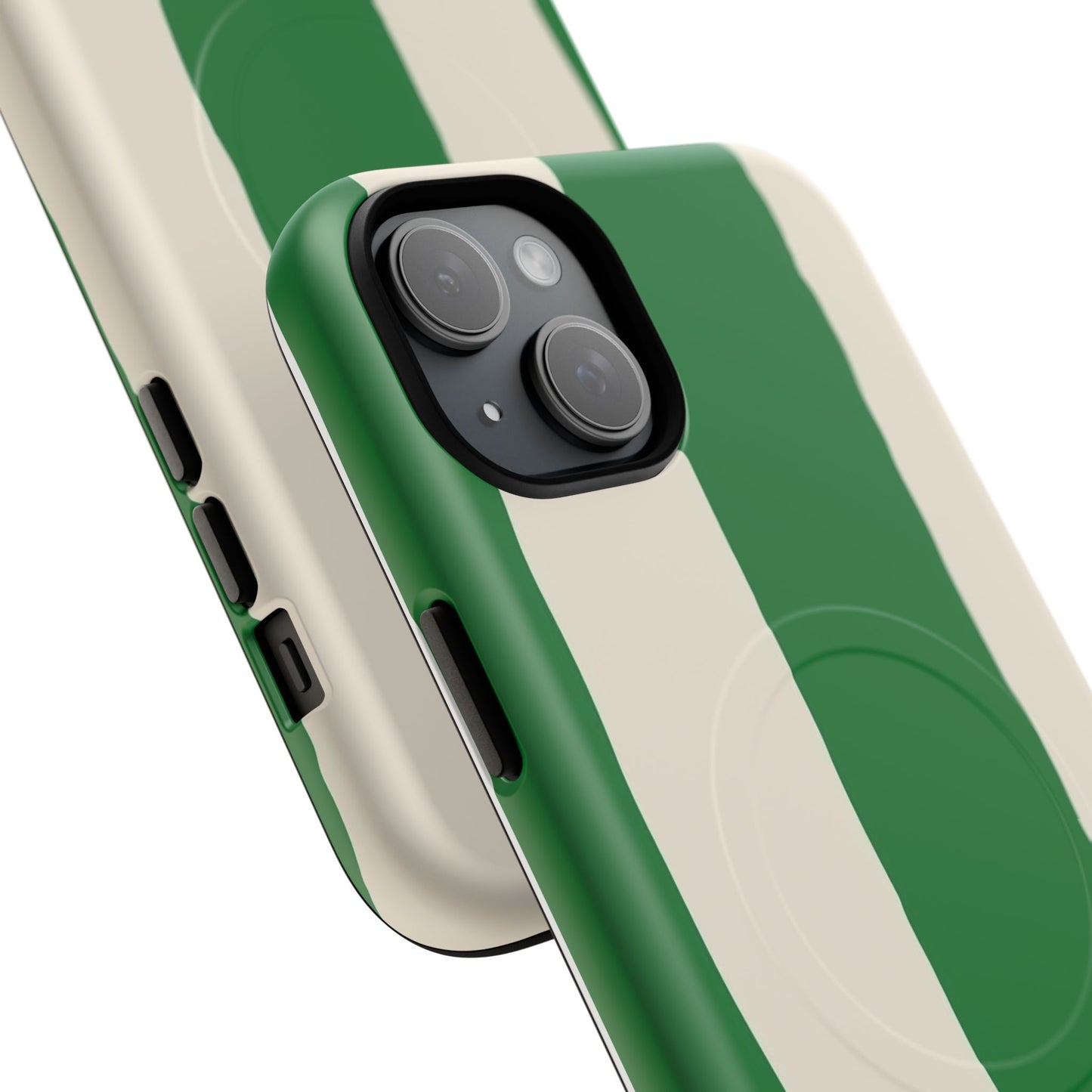 Green Stripe Tough Magnetic Phone Case — Custom Monogram BBK