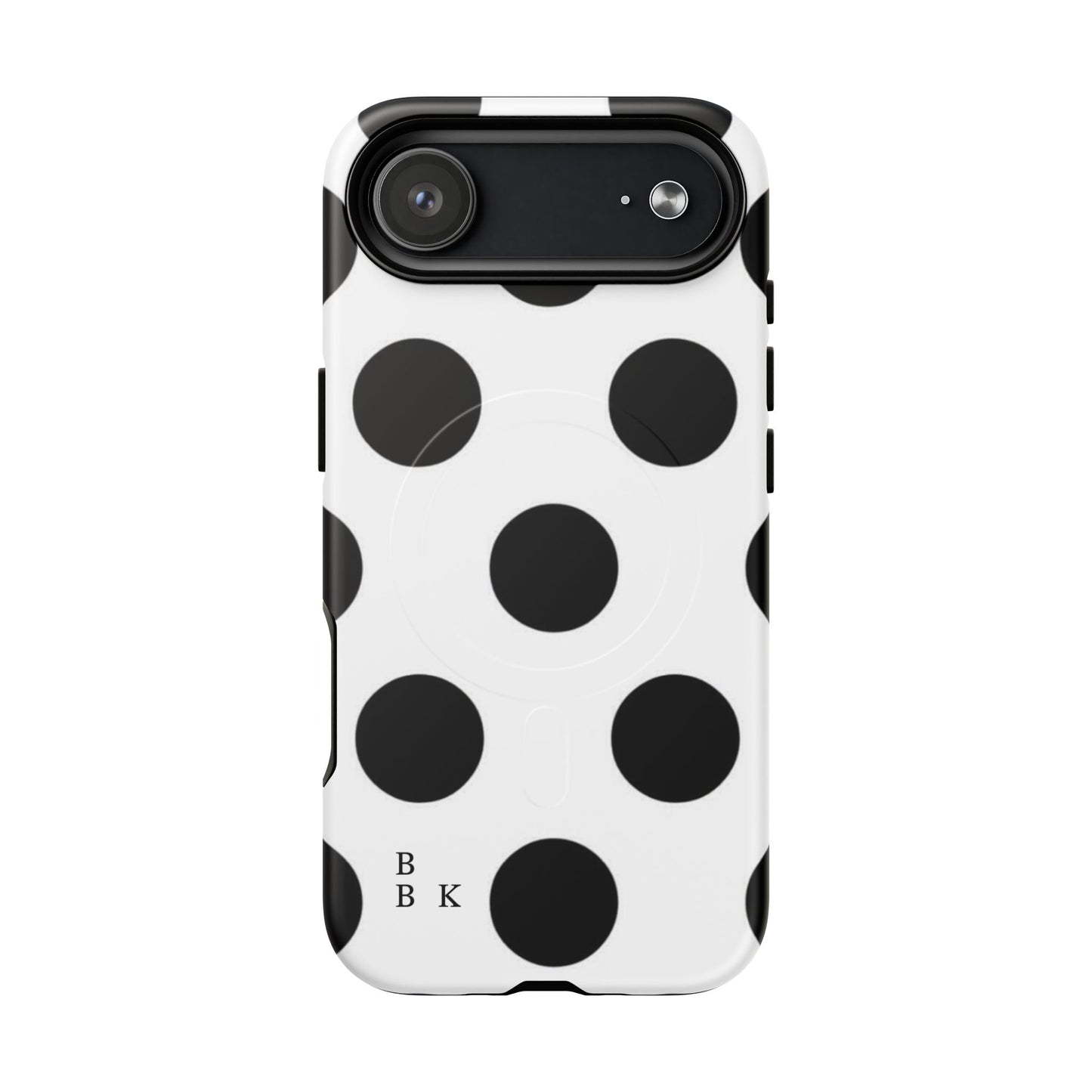 Polka Dot Magnetic Phone Case — Black & White Retro Dot Tough Case