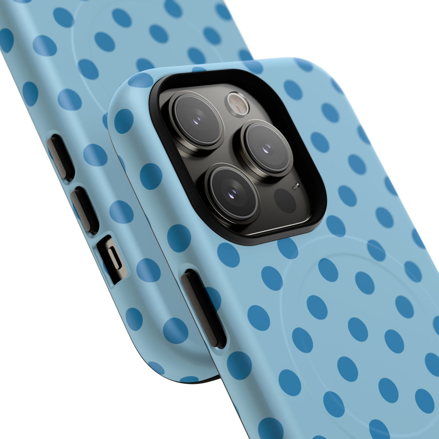 Blue Polka Dot Magnetic Phone Case — Tough Protective iPhone Cover