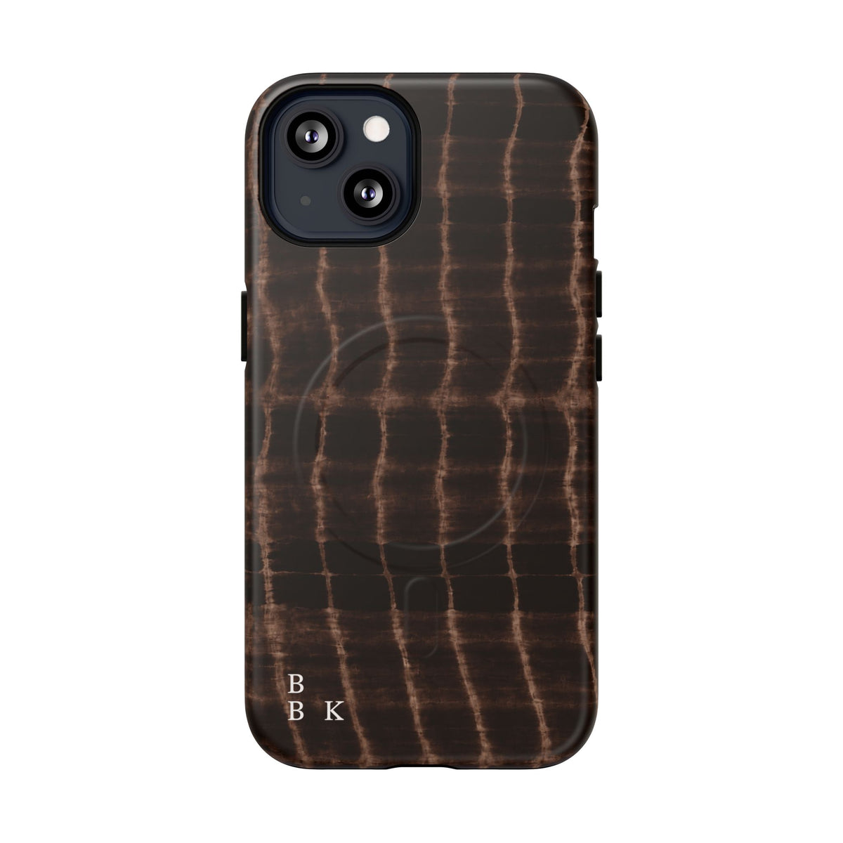 MagSafe Phone Case — Brown Croc Pattern Tough Magnetic Case