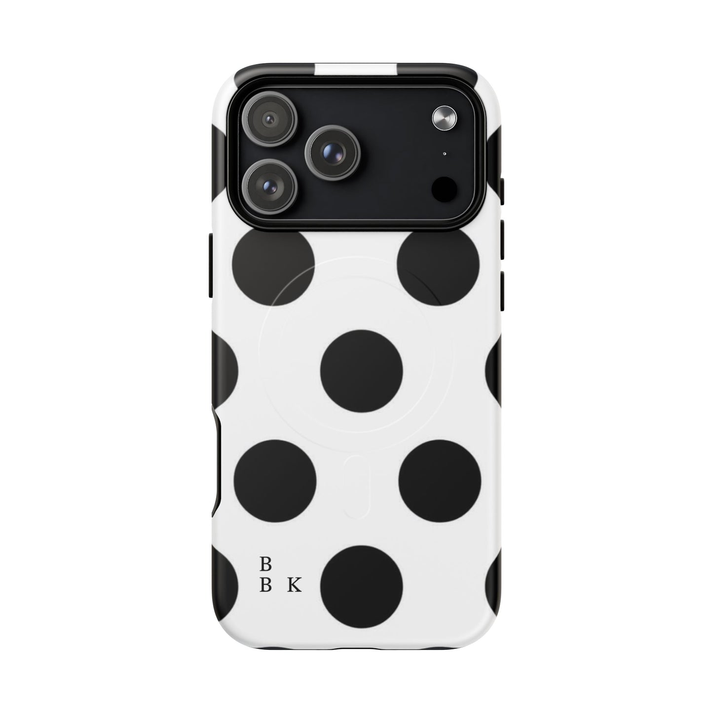 Polka Dot Magnetic Phone Case — Black & White Retro Dot Tough Case