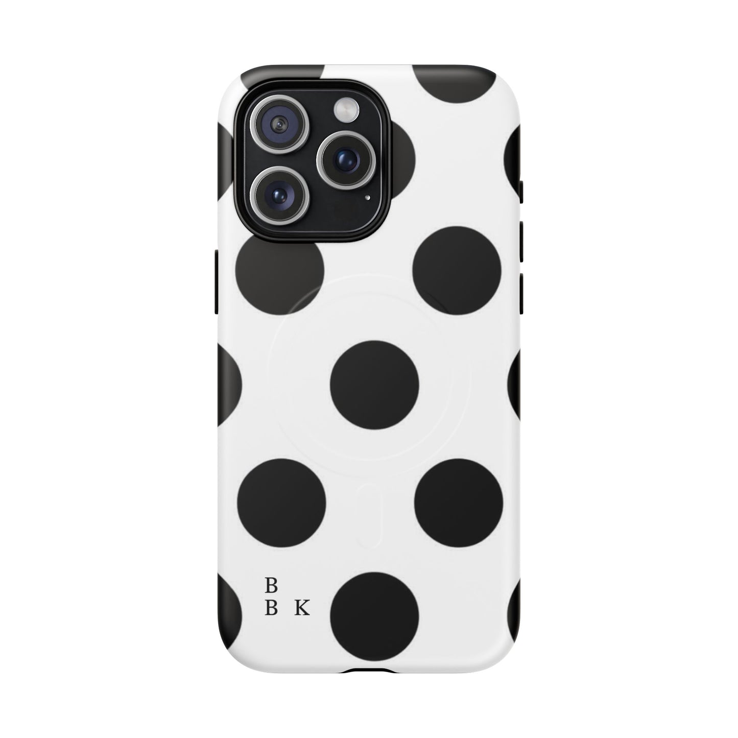 Polka Dot Magnetic Phone Case — Black & White Retro Dot Tough Case