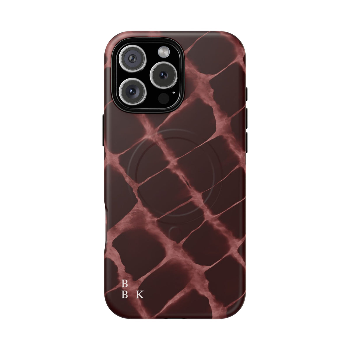 Magnetic Phone Case — Burgundy Marble Tough Protective Cover